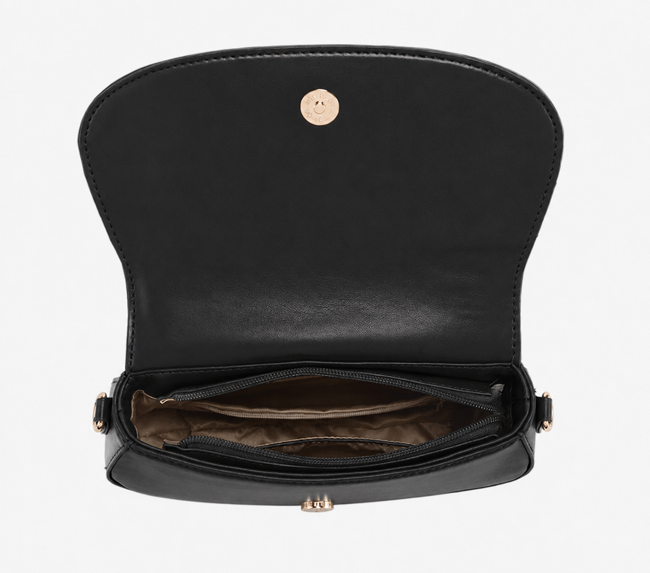 A peek inside the orange Taipei shoulder purse.