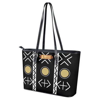 Kustom Kente Leather Tote Bag