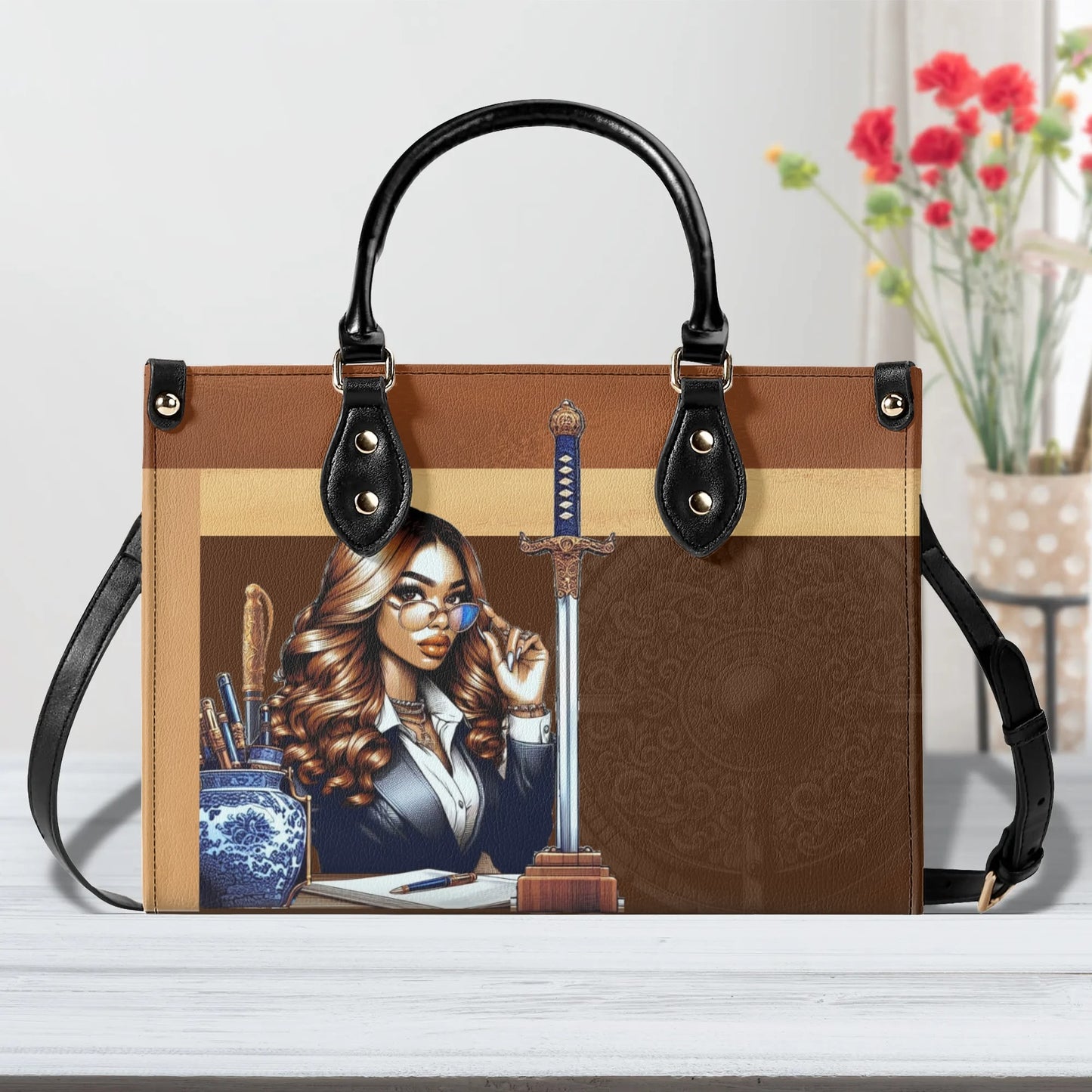 The Three Powers Stylish Leather Tote Handbag (01)