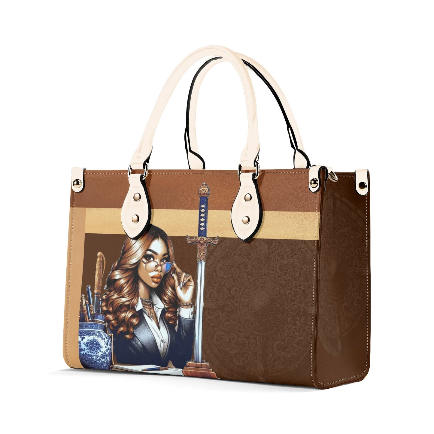 The Three Powers Stylish Leather Tote Handbag (01)