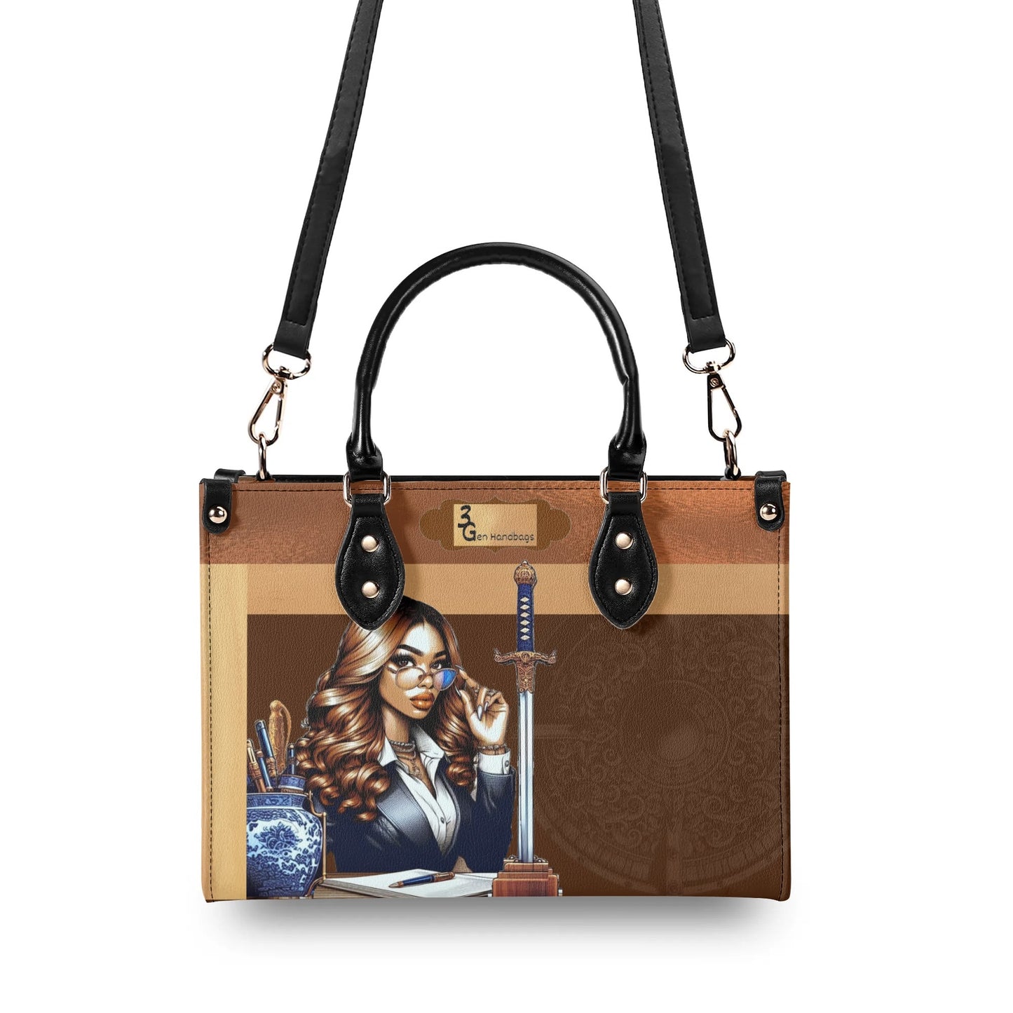 The Three Powers Stylish Leather Tote Handbag (01)