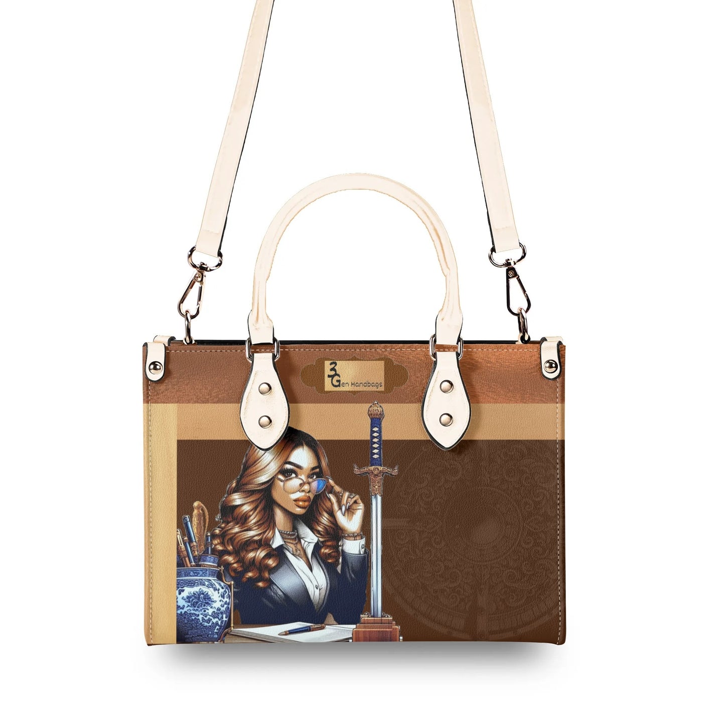 The Three Powers Stylish Leather Tote Handbag (01)