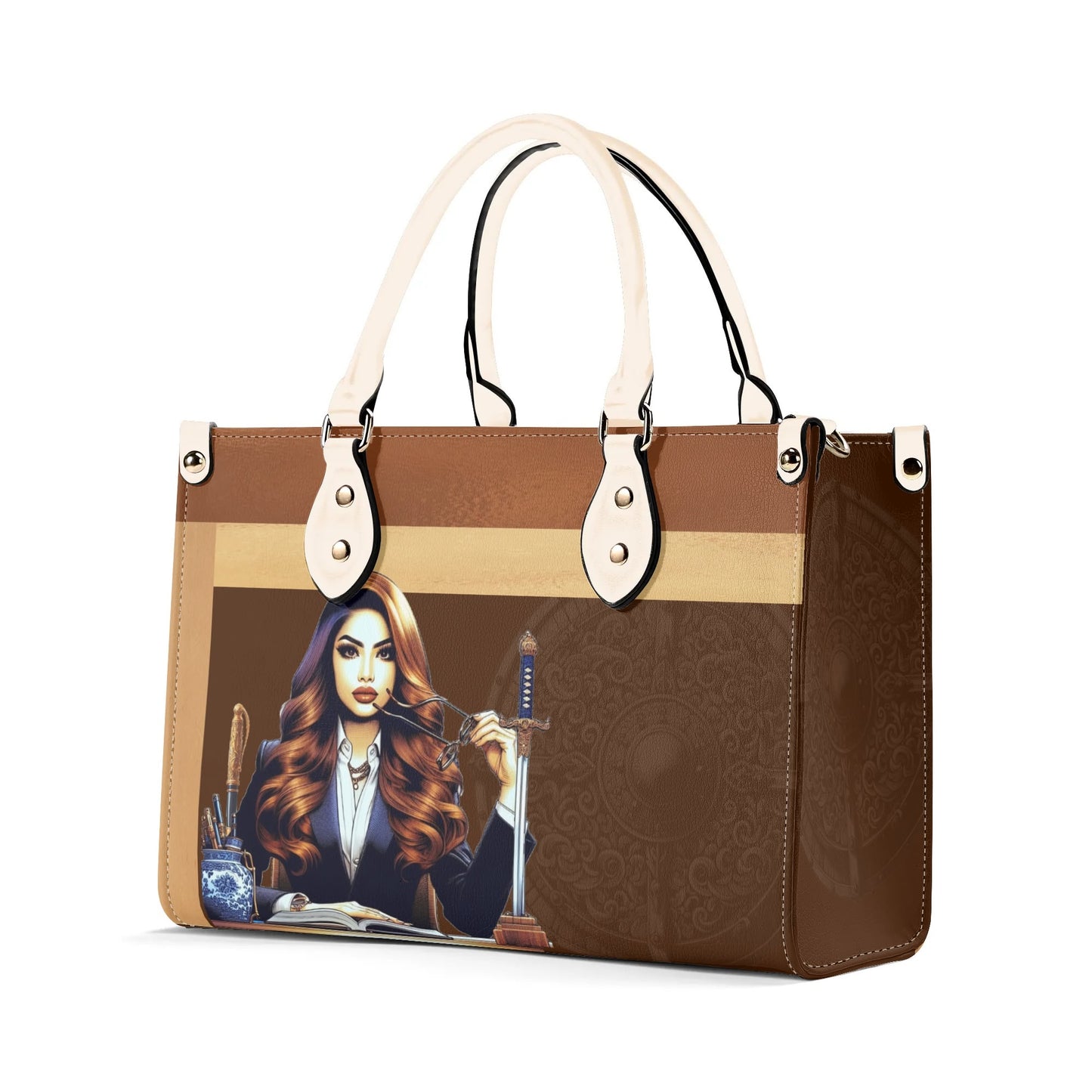 The Three Powers Stylish Leather Tote Handbag (02)