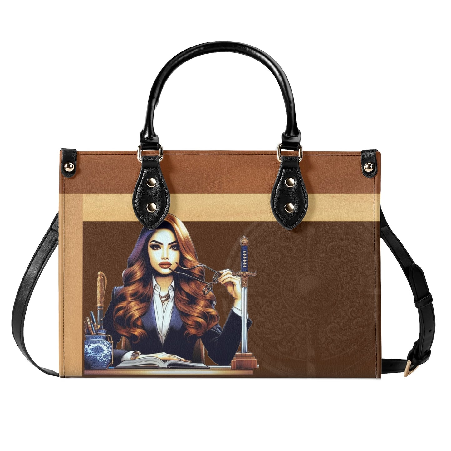 The Three Powers Stylish Leather Tote Handbag (02)