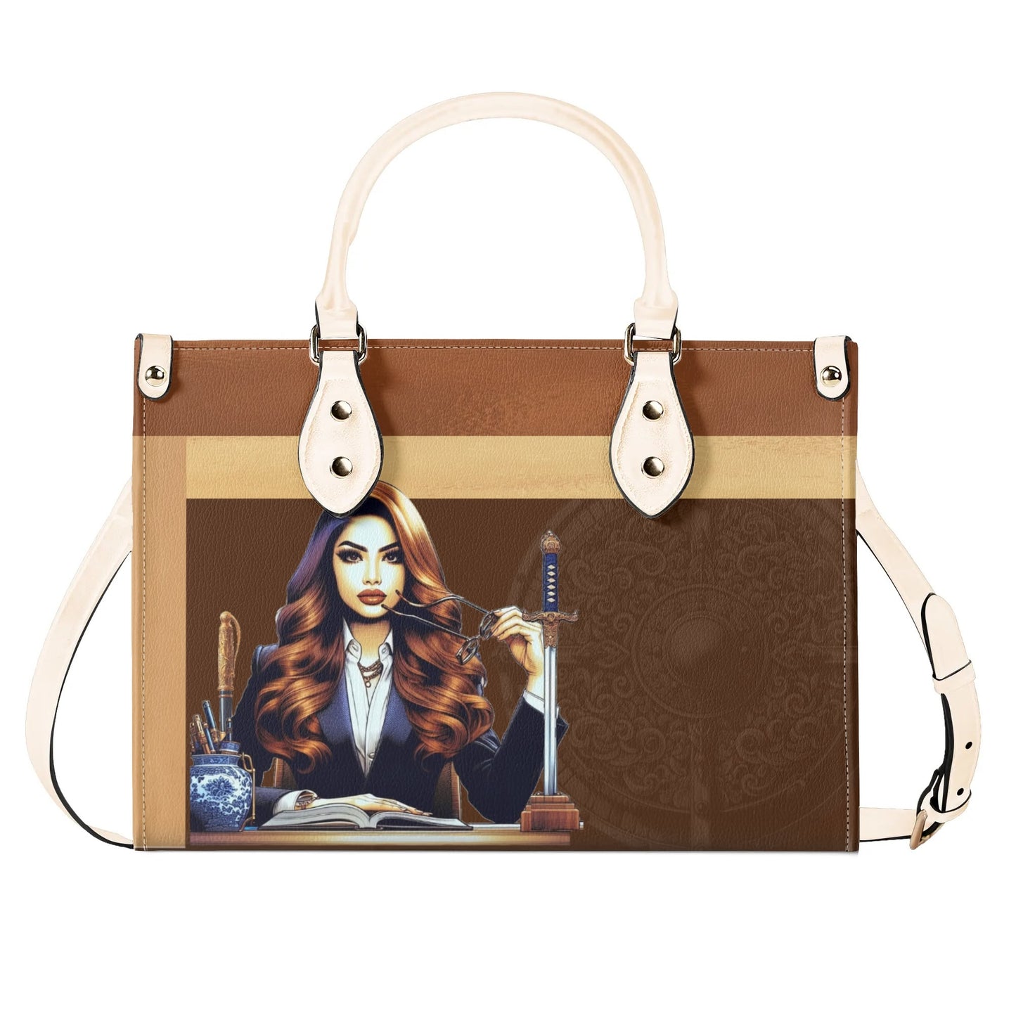 The Three Powers Stylish Leather Tote Handbag (02)