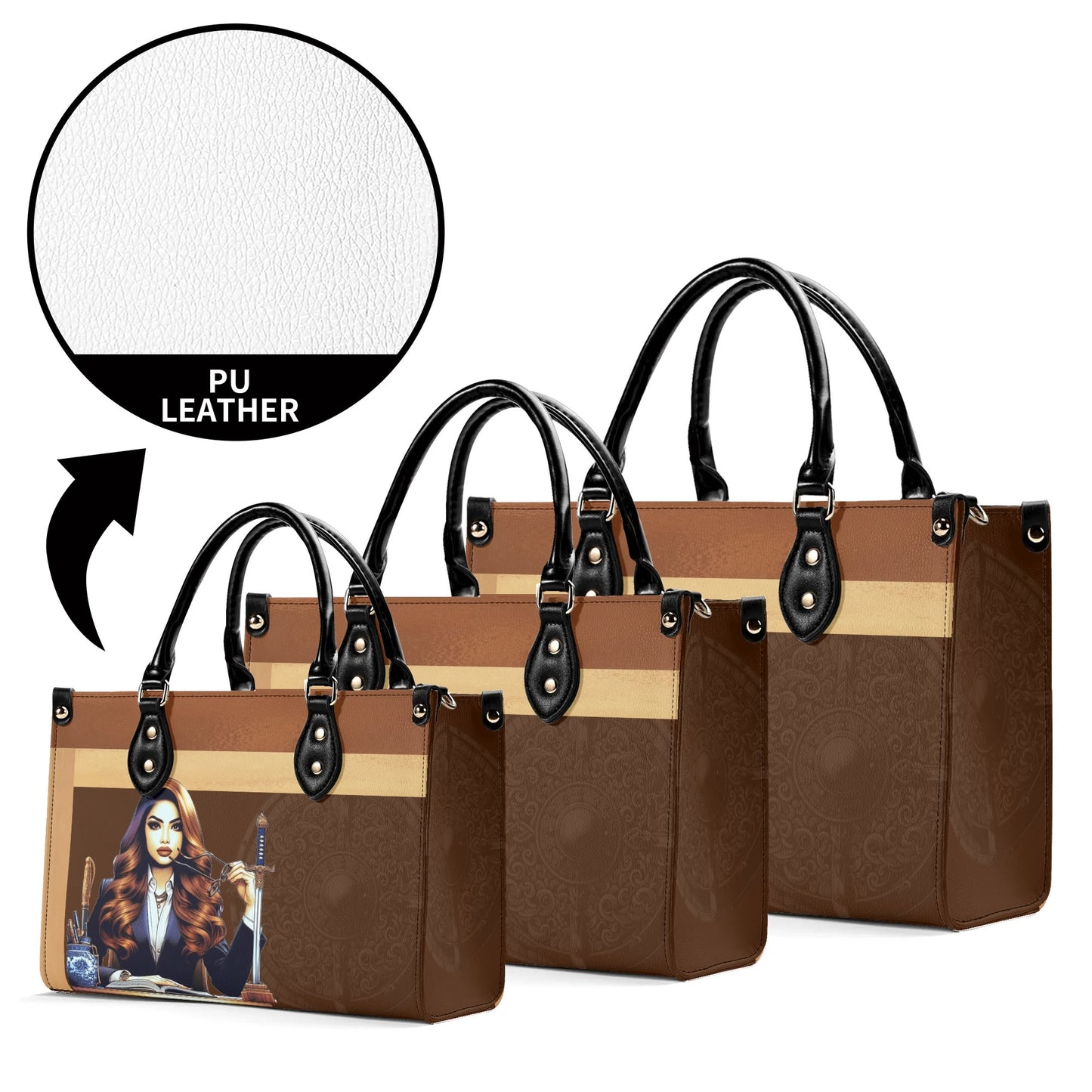 The Three Powers Stylish Leather Tote Handbag (02)