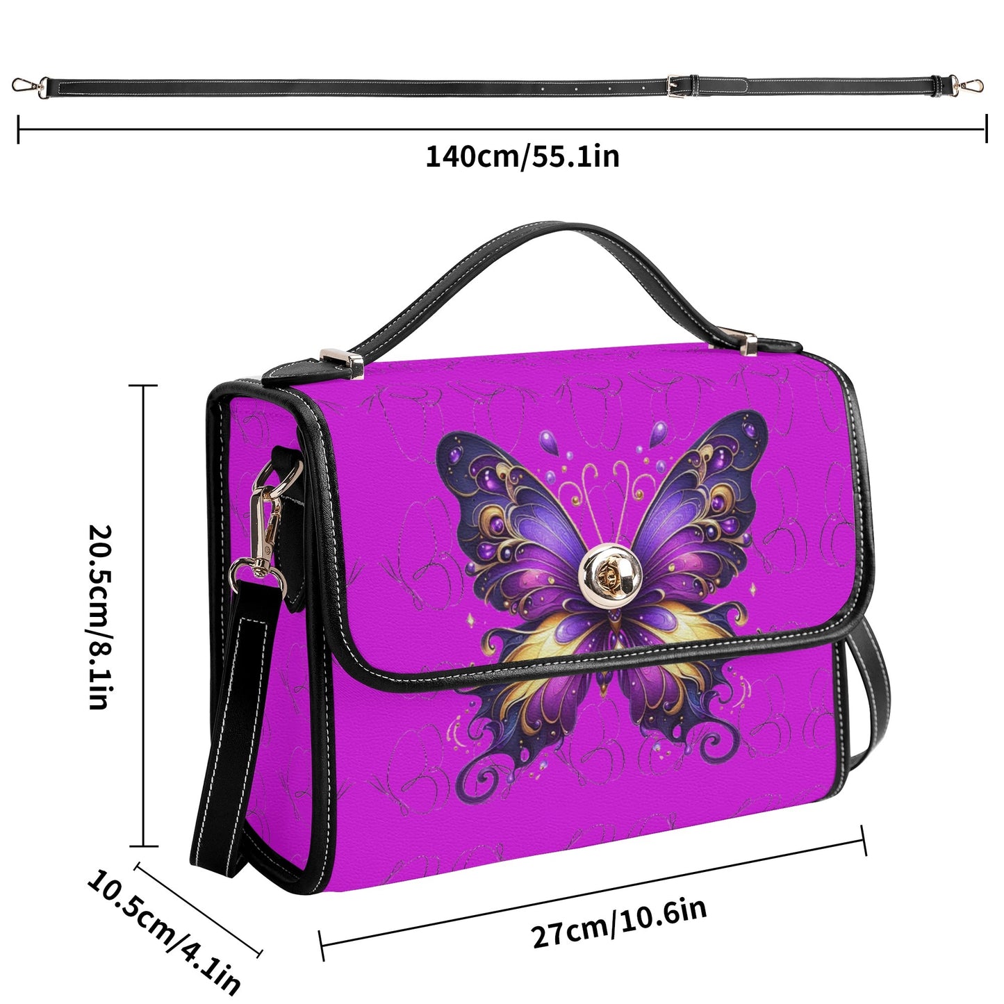 Enchanted Wings Leather Satchel Bag