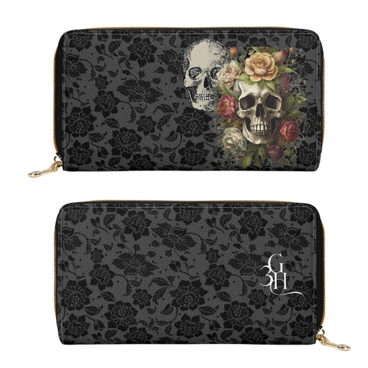 Midnight Lace and Skulls Elegant Wallet