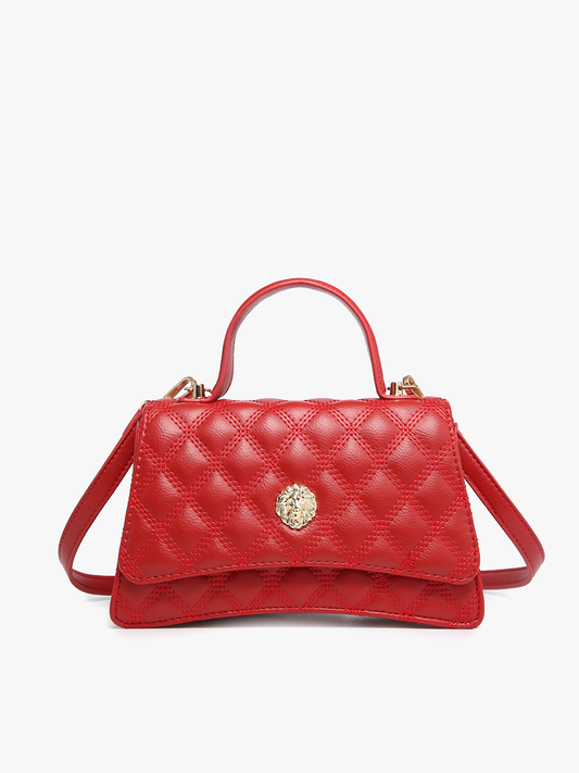Leona Quilted Lion Head Satchel Bag