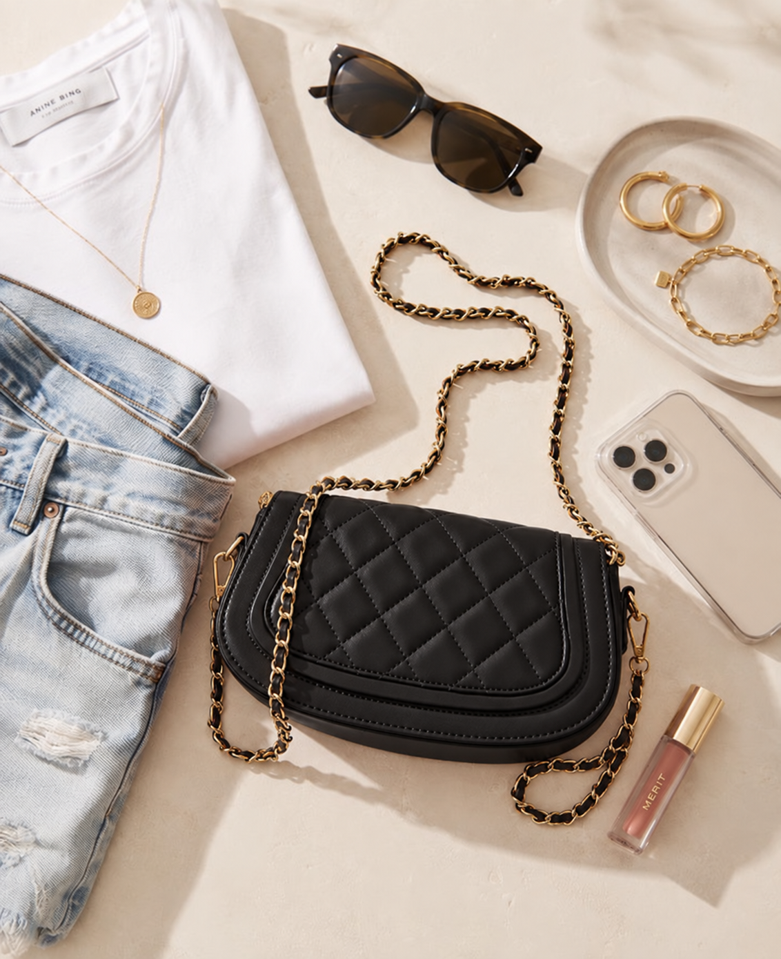 Taipei Quilted Flap Crossbody Bag