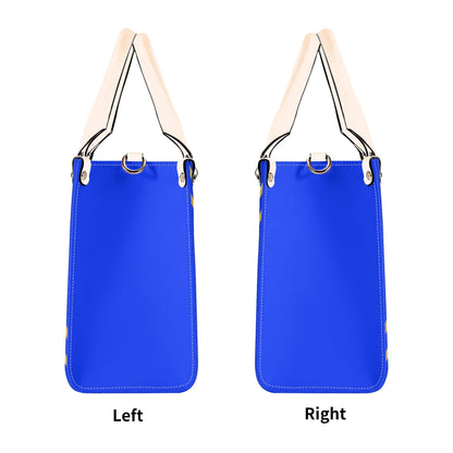 When One Stands Up Stylish Leather Tote Handbag (Blue)